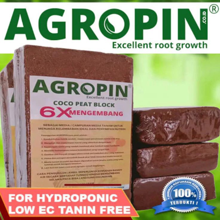 Terbaru Media Tanam Cocopeat Premium Block 1kg Low EC  Agropin