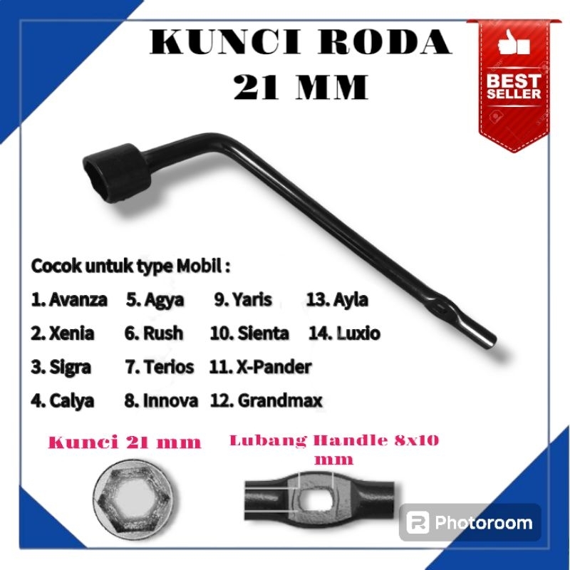 KUNCI RODA MOBIL UKURAN 21 MM ORIGINAL KUNCI RODA L BERKUALITAS ANTI KARAT MOBIL AVANZA/ XENIA /AGYA