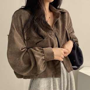 Bagus Dipakai lybhstore Jaket Crop Corduroy Wanita Korean Retro Style jaket corduroy jaket corduroy 