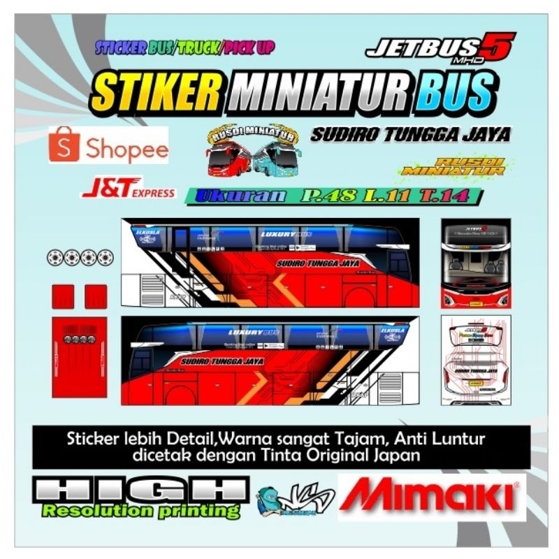 

stiker miniatur bus STJ JB5