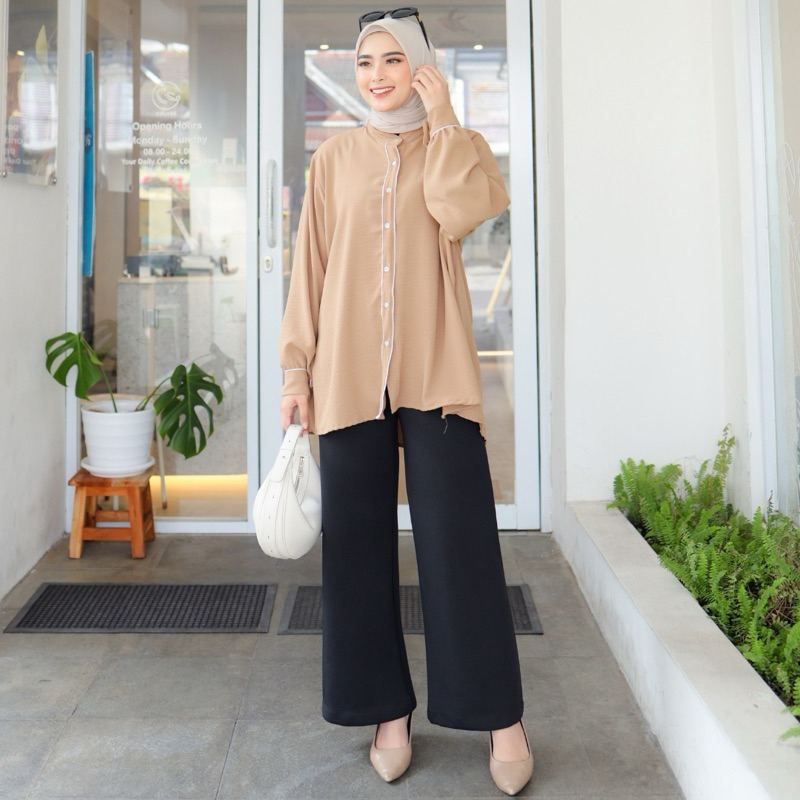 Blouse Crinkle Model Simple Atasan Casual LD 120/130/140 - ANDIVA