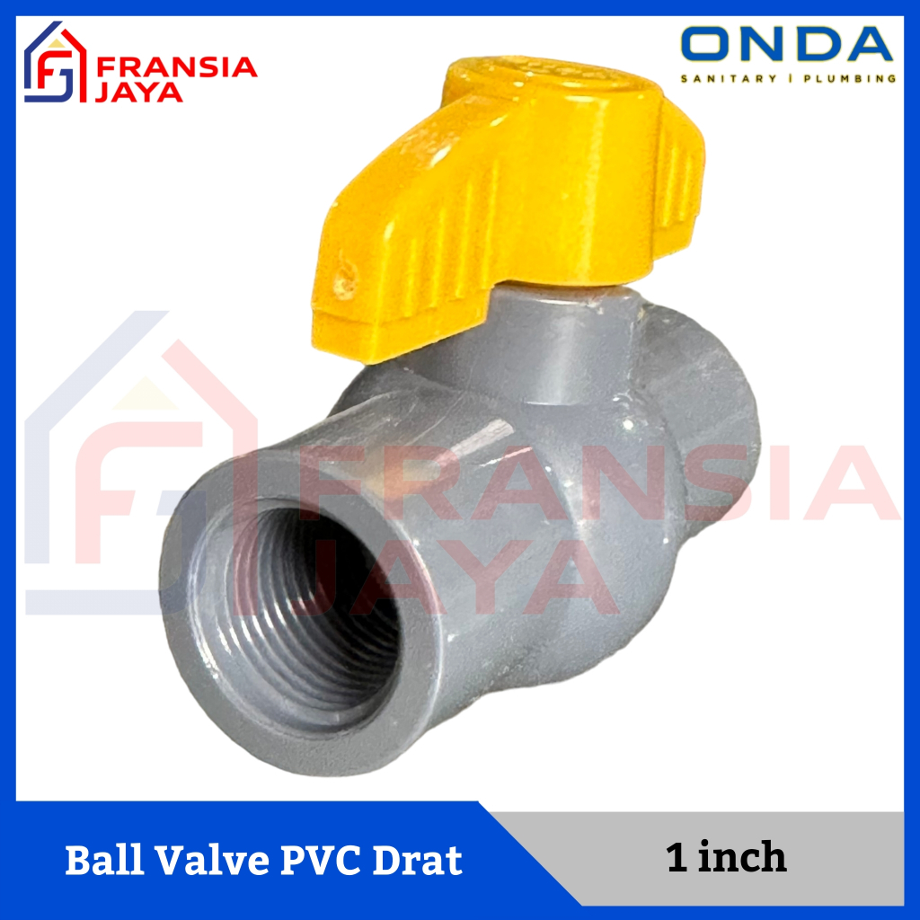Onda Ball Valve PVC Drat 1/2 inch PVAG Stop Kran 0.5 inch