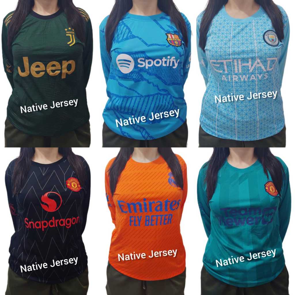 Baju Bola Jersey Wanita Lengan Panjang Dewasa Terbaru