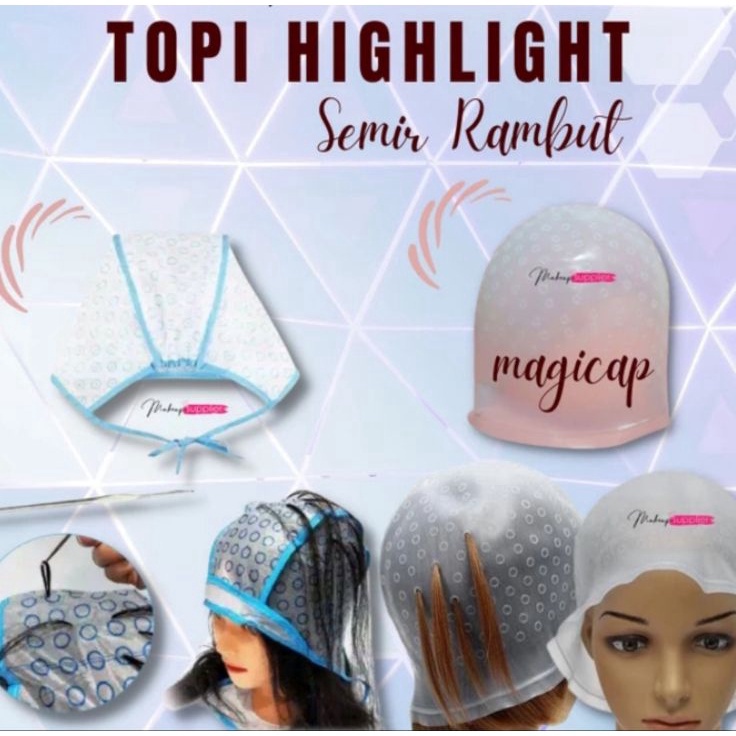 KODE 77 Topi highlight semir rambut  Alat semir rambut highlight  Highlight coloring proses bleachin