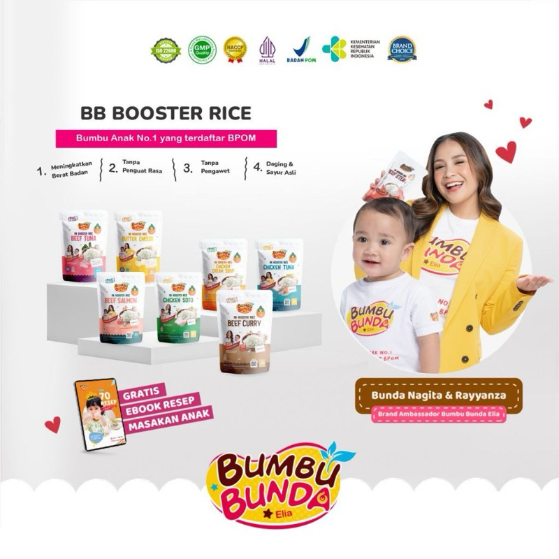 

Bumbu Bunda Elia BB Booster Rice Beras MPASI BB Booster 6M+ Anti GTM Beras Organik Bayi