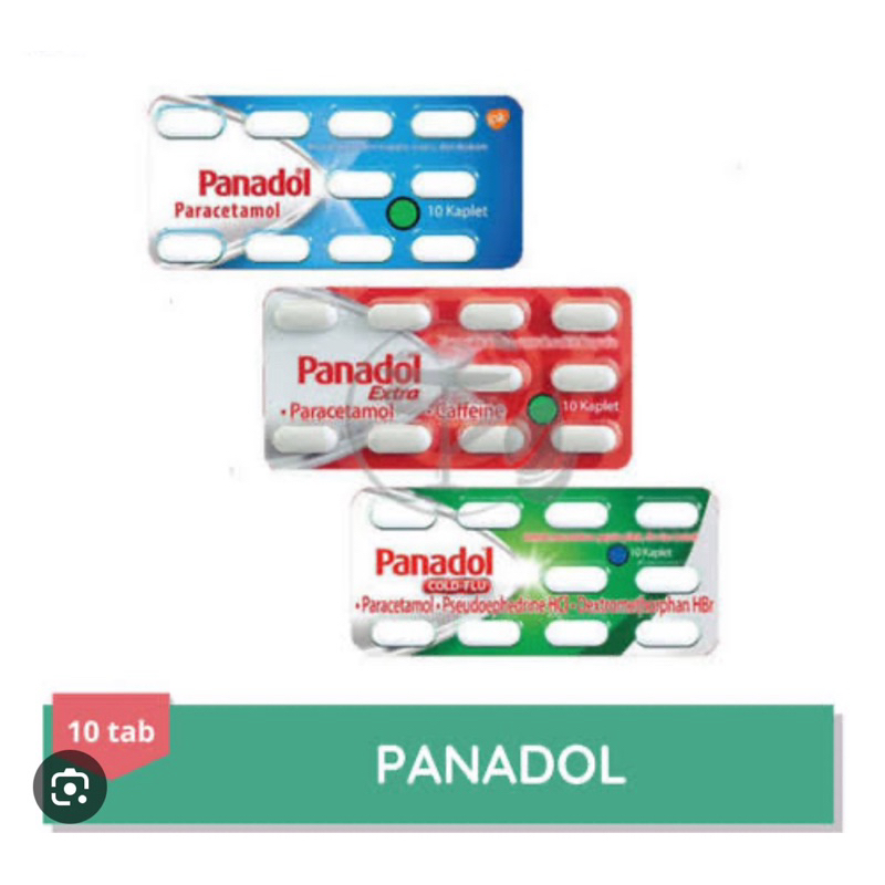 1 Box Obat Panadol Biru,Merah,Hijau 10 STRIP