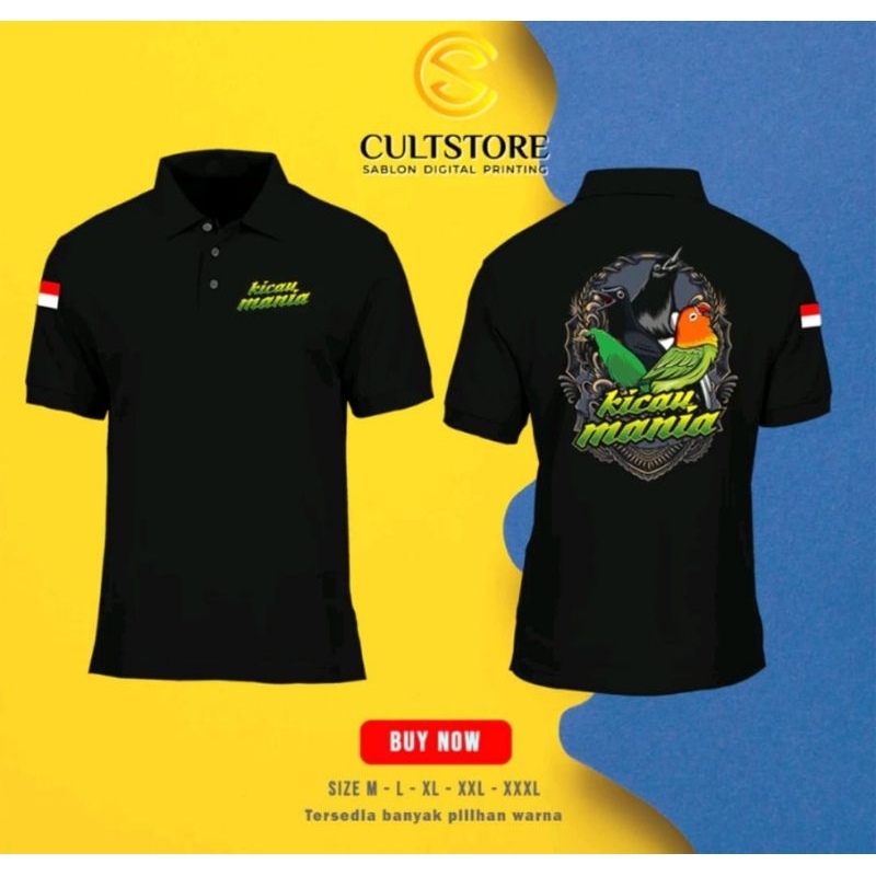 BAJU POLO BERKERAH KICAU MANIA // KAOS BERKERAH POLO KICAU MANIA