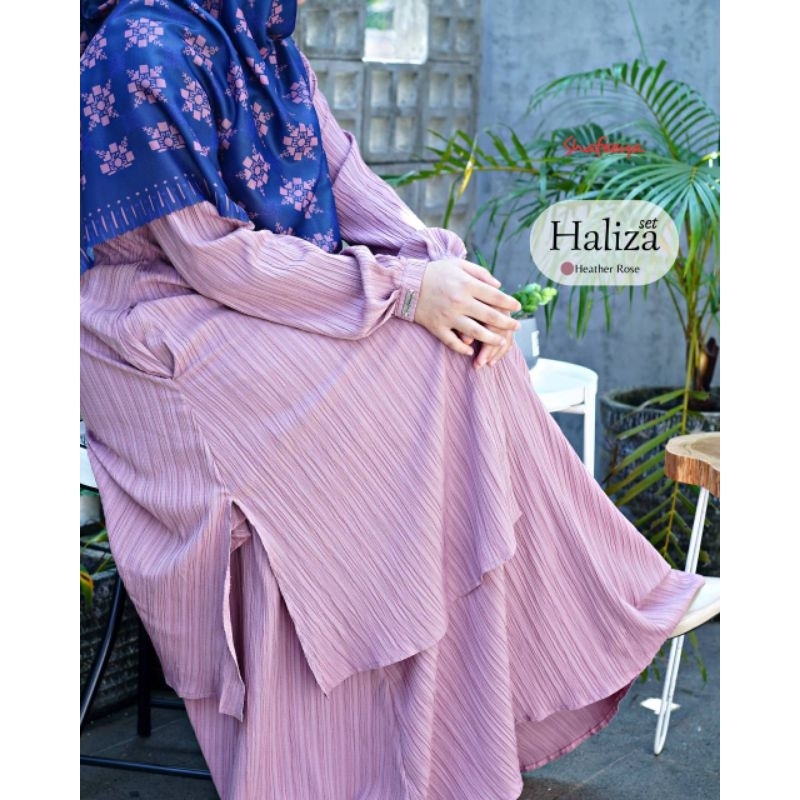 Tunik Set One Set Tunik Rok Pink Polos Jumbo Tunik Haliza Shafeeya Tunik Crinkle Lady Crush Jumbo Pi