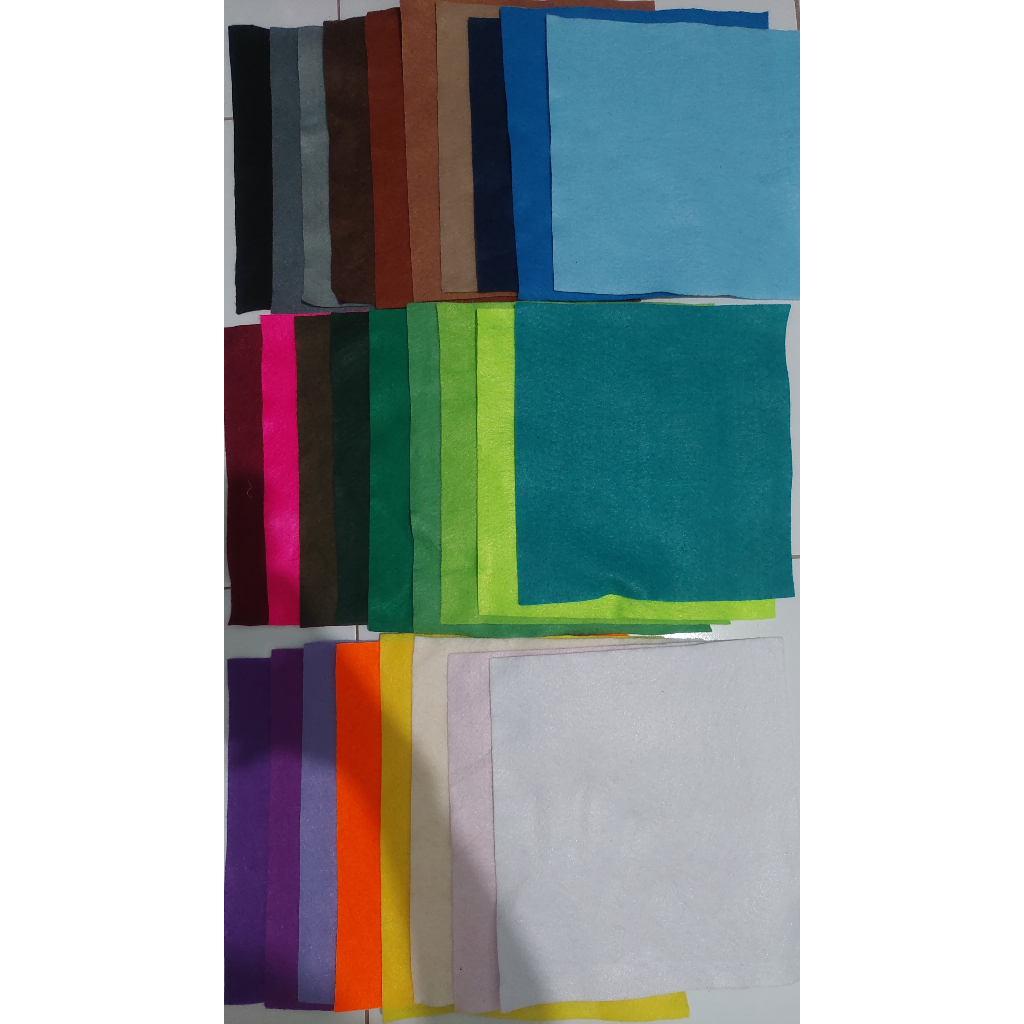 KAIN FLANEL FLANNEL POTONG BERBAGAI WARNA UKURAN 25 x 23 HITAM BIRU HIJAU KUNING ABU ORANGE UNGU CRE