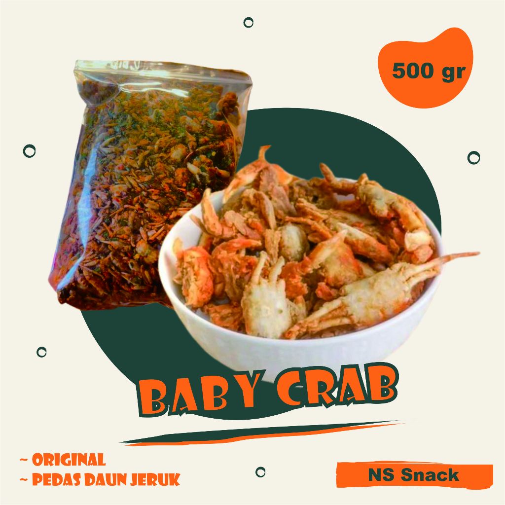 

BABY CRAB CRISPY ORIGINAL DAN PEDAS DAUN JERUK 500GR MANTAP