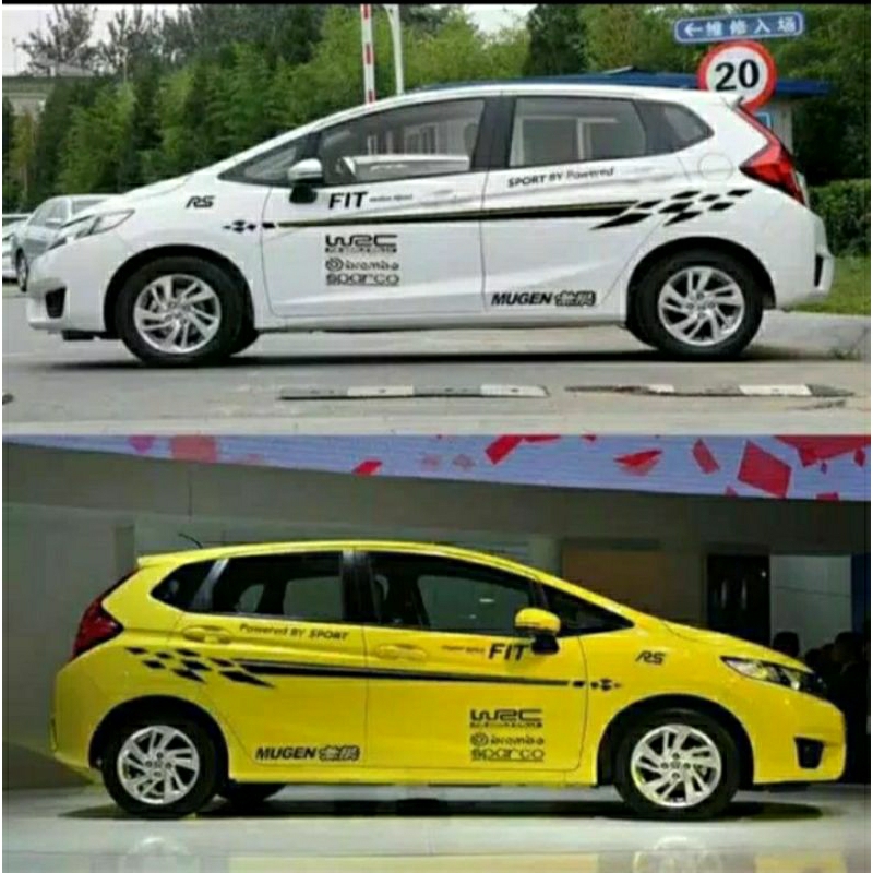 sticker mobil Honda brio Ayla Honda new jazz Avanza terios-putih