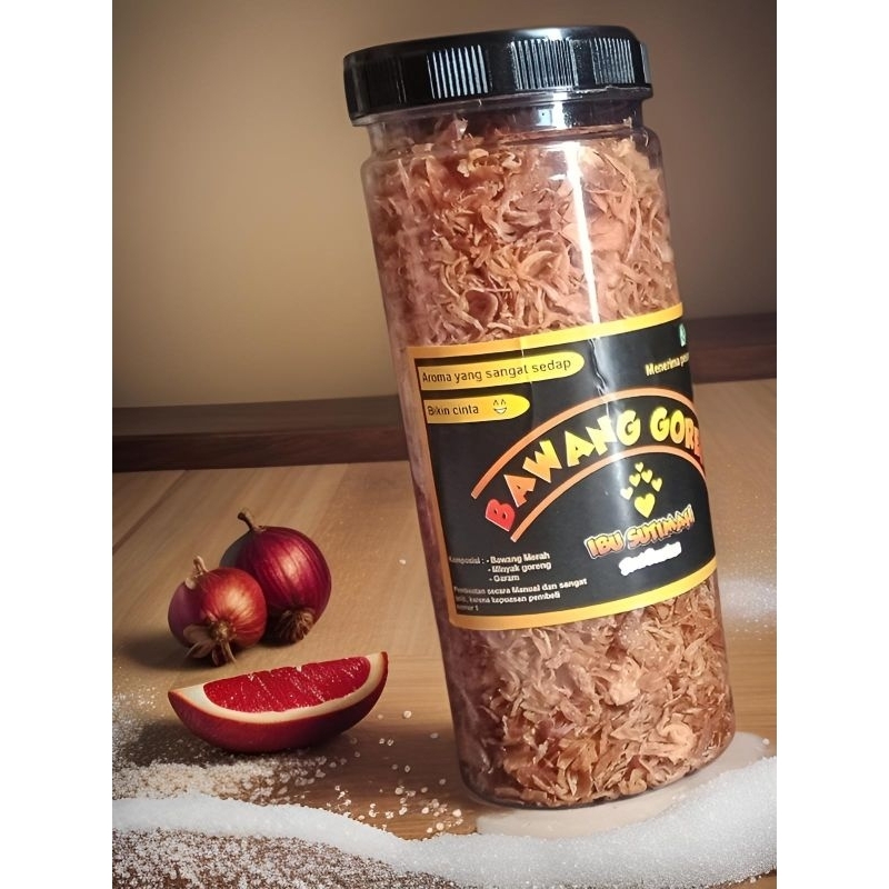 

Bawang Goreng Premium IBU SUTIMAH / Bawang Goreng 100% Tanpa Campuran / Bawang Goreng 100% Higienis / Bawang Goreng Aroma Harum yg Sedap Dan Nikmat