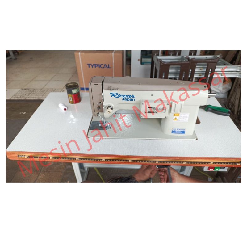 Termurah | Mesin Bordir Manual Merek Riccar Lengkap Meja Kaki Dinamo Servo