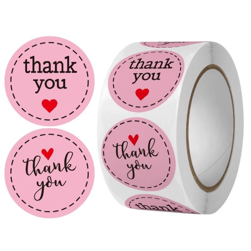 

Stiker jualan 1 roll isi 500 Thanks you