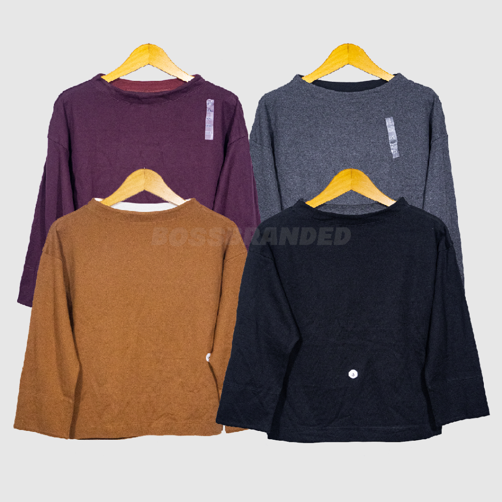 Sweater Cewek Kekinian Uniqlo Knit Ribbed Boat Neck Sweater Wanita