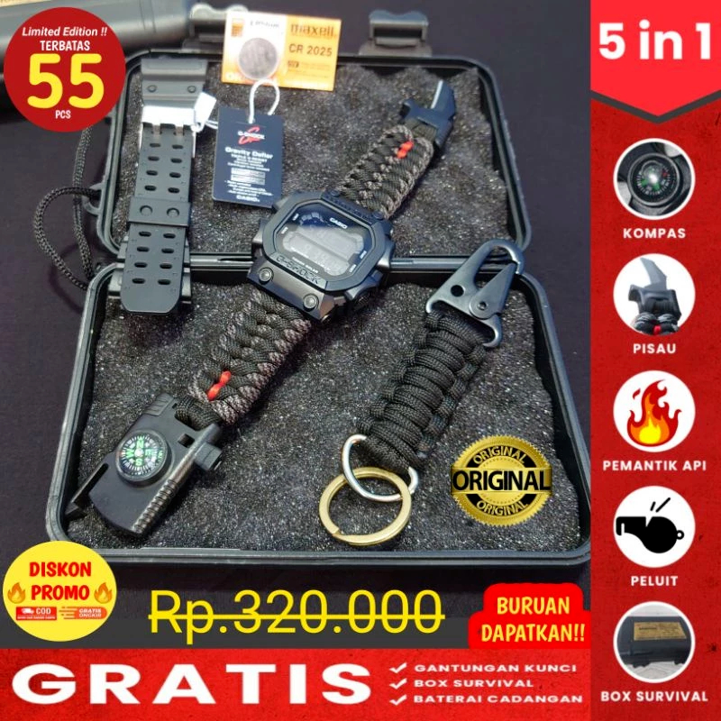 Jam Tangan Custom Paracord Gshock G-Shock GX56 GX 56 Jam Tangan Outdoor Survival Pendaki G Shock