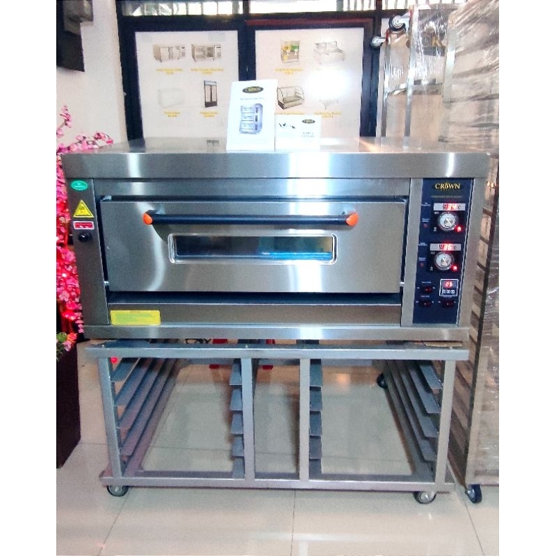 Oven Crown 20AS 1Deck 2 Tray dan Meja oven stainless