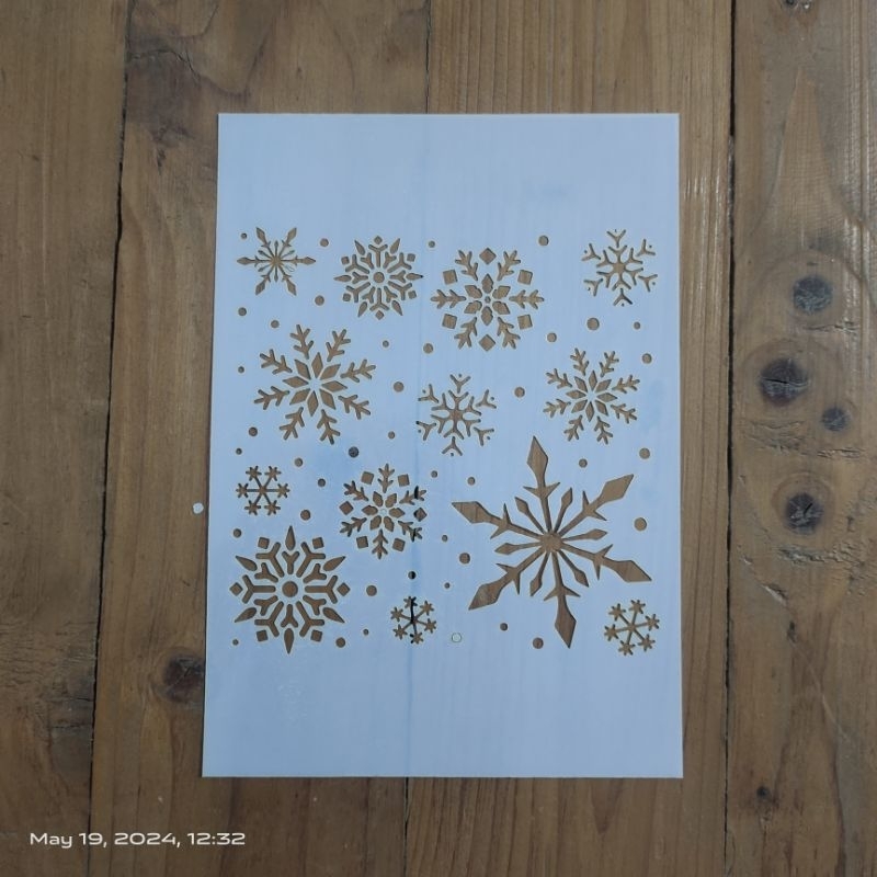 

Stencil Snow Motif (Motif Salju) | Uk. A5, A4, A3