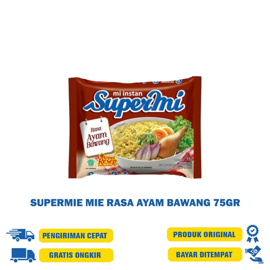 

SUPERMIE MIE RASA AYAM BAWANG 75 GR