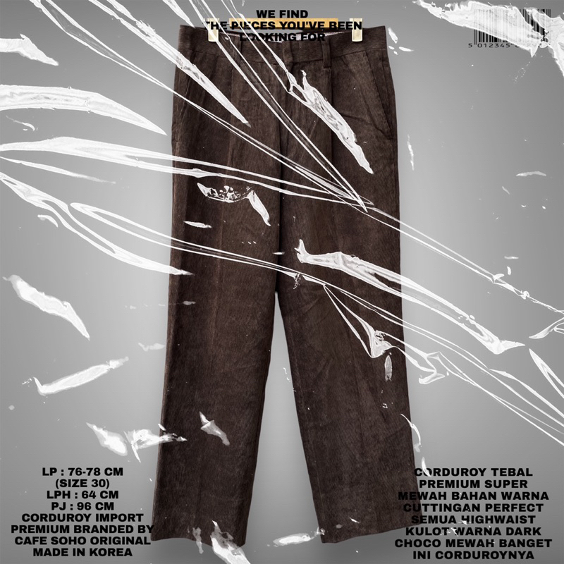 CAFE SOHO ORIGINAL/CORDUROY IMPORT/PREMIUM CORDUROY/KOREAN CORDUROY PANTS/IMPORT PANTS/CELANA CORDUR