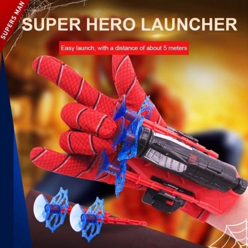 Mainan Anak Sarung Tangan Tembak Jaring Spiderman / Hero Spider Man Web Shooter