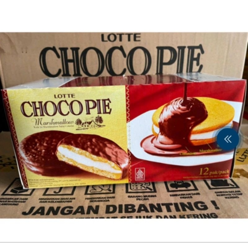 

Lotte Choco Pie Coklat Marshmallow Box 1 Pack Isi 12 pcsx28gr