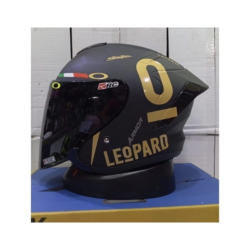 HELM JS ARMOR PAKET GANTENG LEOPARD