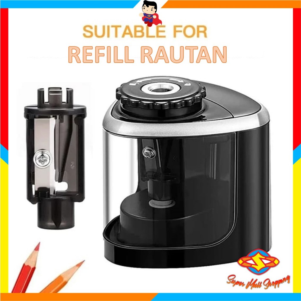 

SMS Refill Rautan Pensil Listrik Otomatis Manual Baterai Rautan Pensil Refill Elektrik Portebel Pencil Sharpener Rautan Pensil Rotary Pensil 6-8mm Untuk Alat Tulis Sekolah Kantor