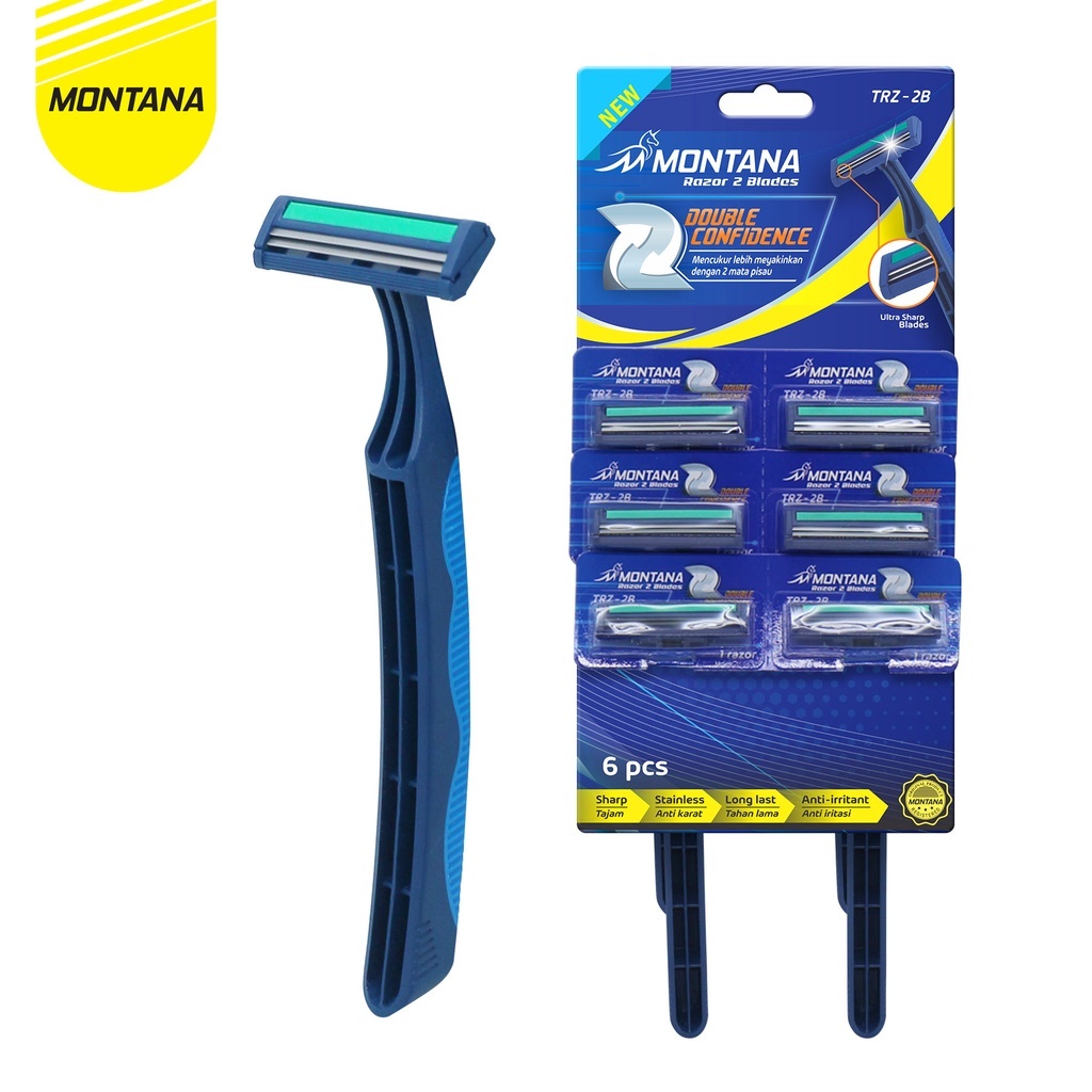 (24pcs)Pisau Cukur Jenggot 2 Mata PISAU KINGSMAN /MONTANA Alat Cukur Kumis Best Seller/ PERFECT II K