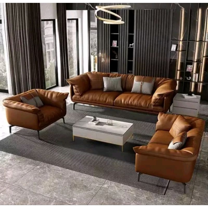 sofa kulit premium model 321 model terbaru