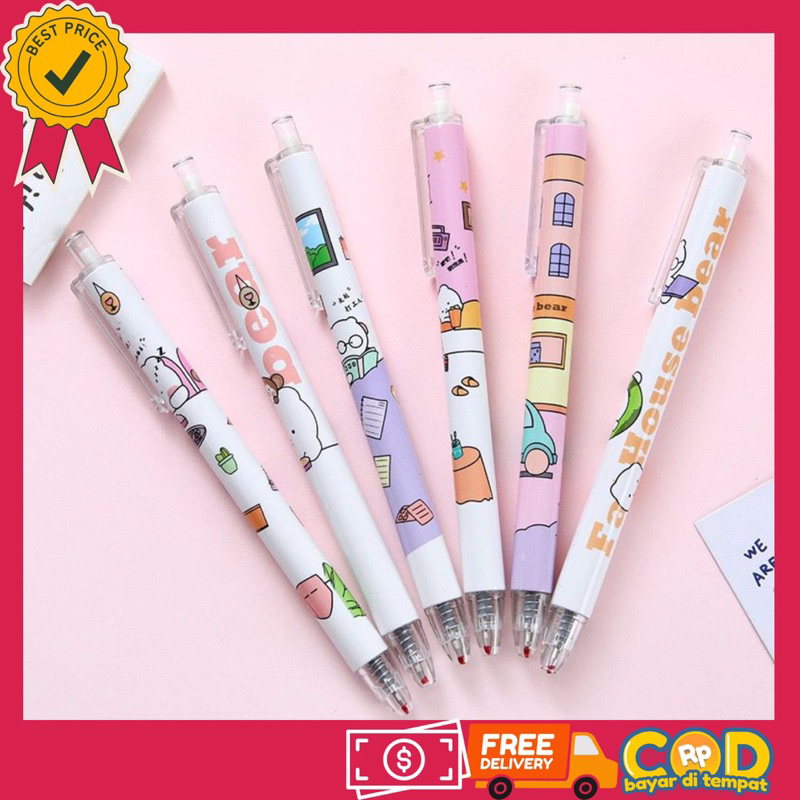 

❤️KUMA❤️ Pulpen Gel Karakter Home Bearry Import Pulpen gel tinta Hitam