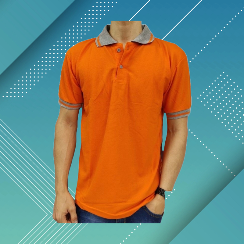 KAOS POLO SHIRT LENGAN PENDEK KERAH KOMBINASI BAJU PRIA WANITA POLOS WARNA HITAM PUTIH COKLAT KUNING