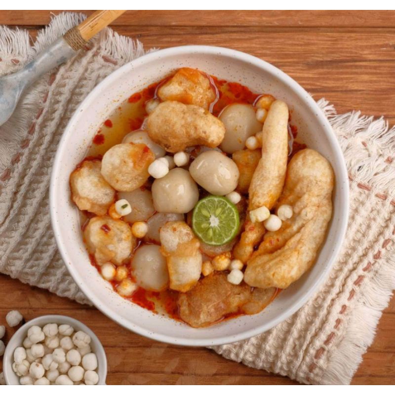 

baso aci ayam suwir+baso aci ayam