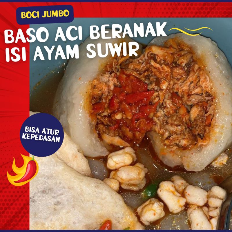 

BASO ACI BERANAK ISI AYAM SUWIR - BOCI JUMBO