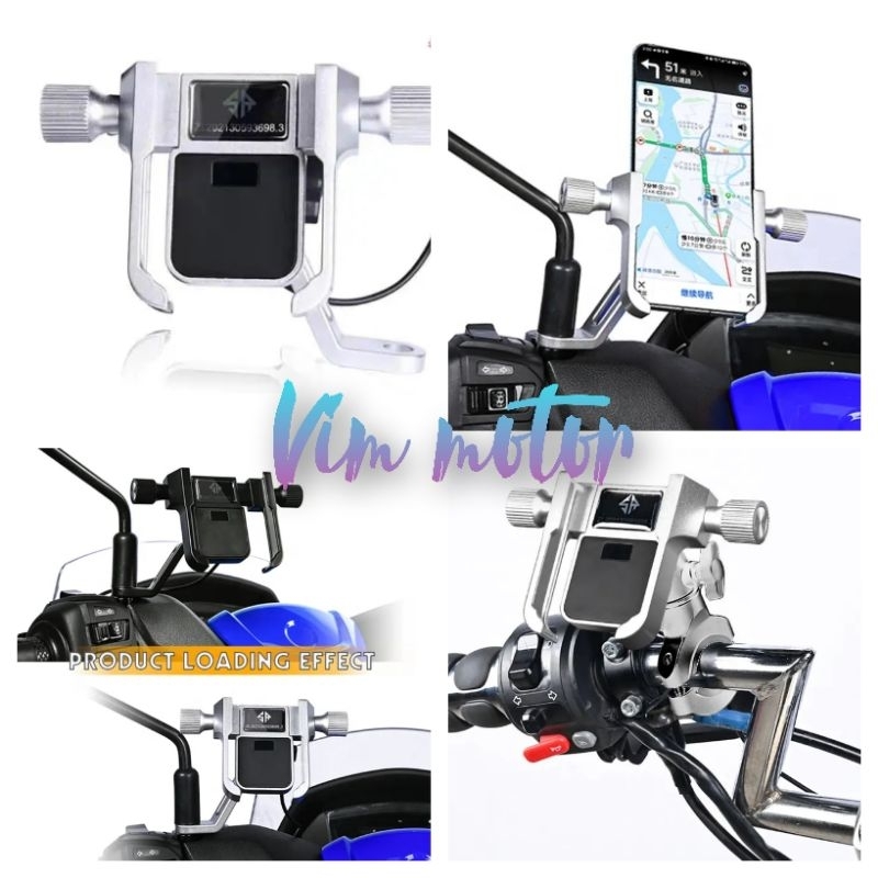 Holder handphone CNC Holder HP 360 Rotate Alarm Anti maling SPW Malaysia Universal motor