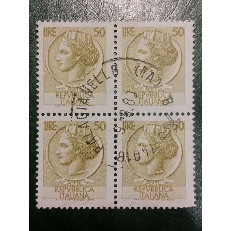 

Prangko Italia 50 Lire Blok 4 Siracusana Tahun 1968 USED