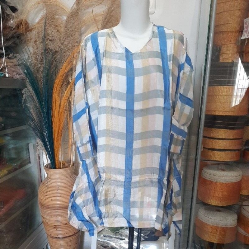 Baju bodo modern berbahan organza motif kotak