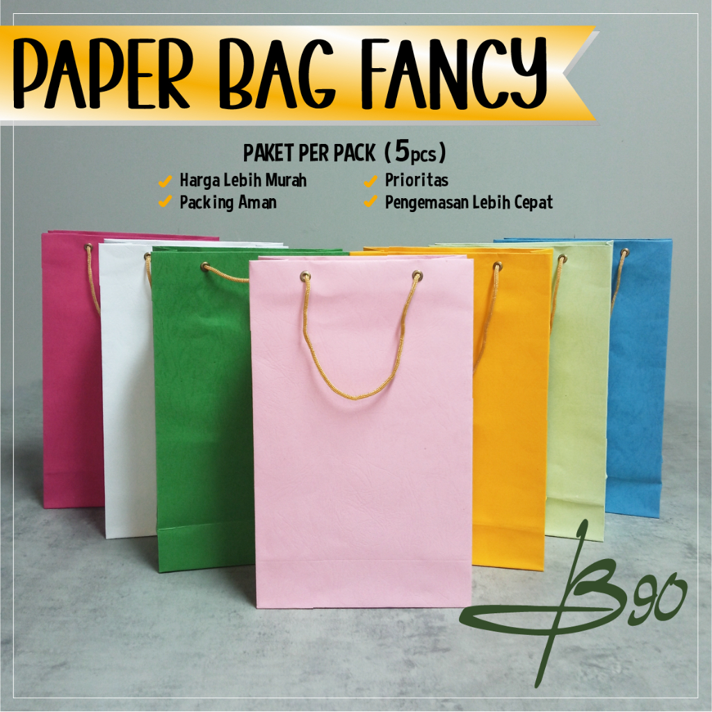 

Paper Bag Tas Kertas Buffalo 18x29 cm ISI 5 PCS / Tas Belanja Ramah Lingkungan