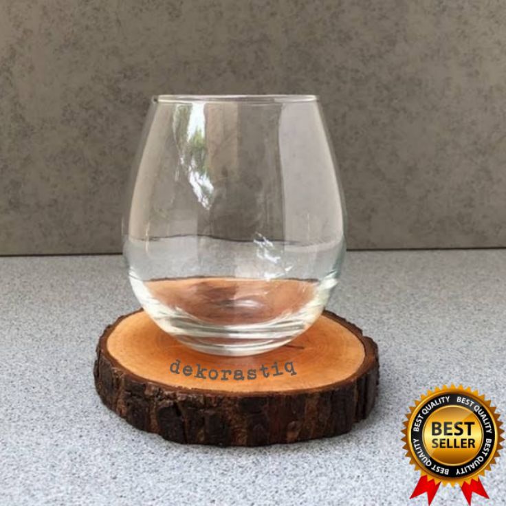 1 PAKET VAS BUBBLE  ALAS KAYU  VAS BUNGA  POT TANAMAN AIR  VAS KACA BENING  VAS AESTHETIC