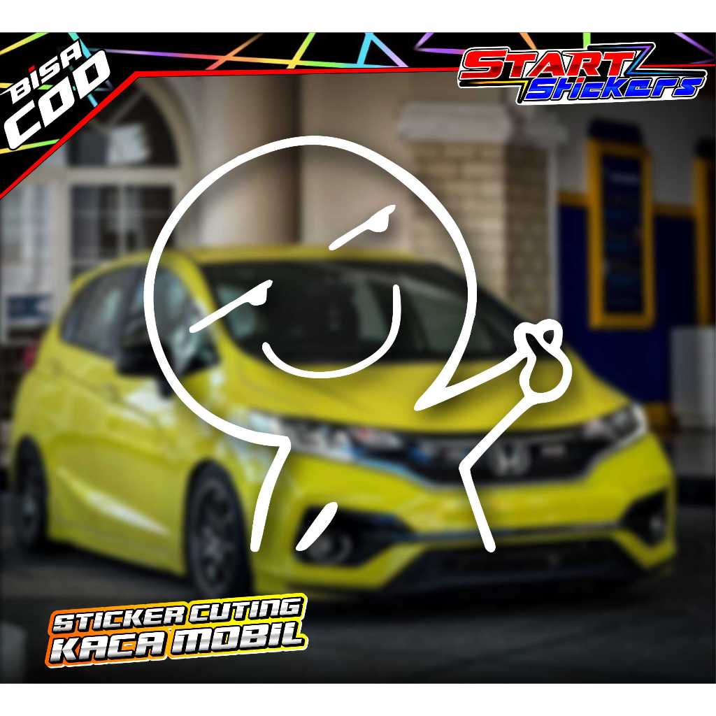 STIKER CUTTING KACA MOBIL MODEL ANIMASI PENTOL / STICKER VARIASI MOBIL ANIMASI PENTOL STYLE JAPAN MO