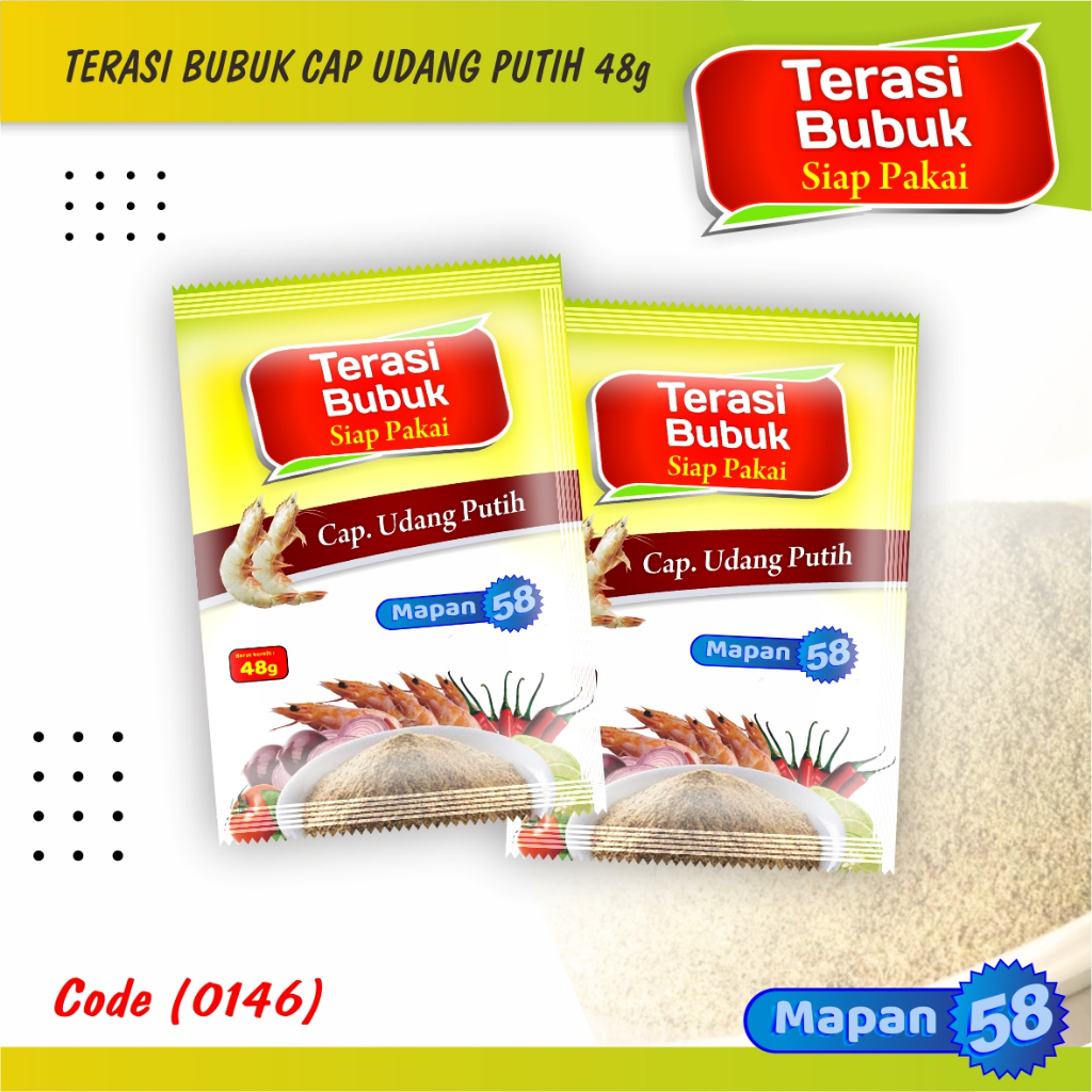 

Terasi Bubuk 48gr Cap Udang Putih 58