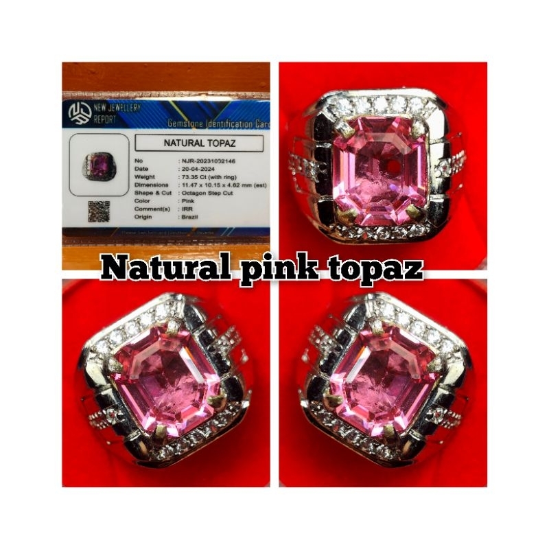 CINCIN PERMATA PINK TOPAZ BRAZIL