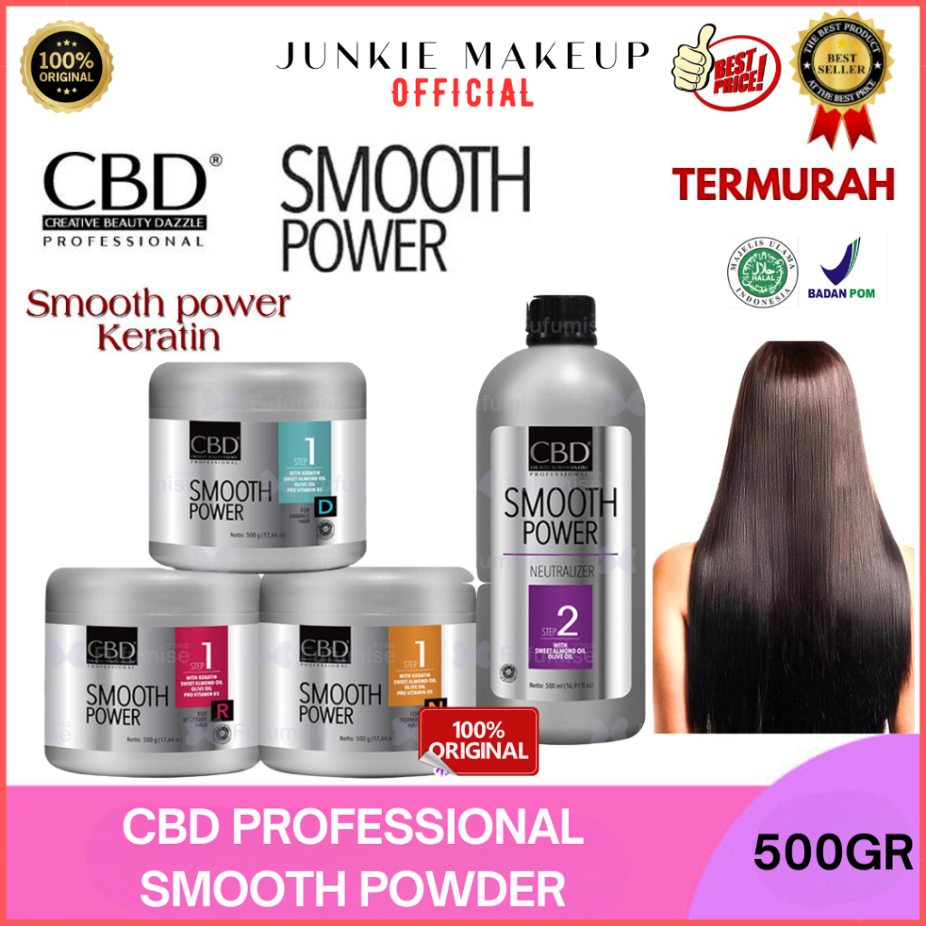 𝗝𝗨𝗡𝗞𝗜𝗘 𝗠𝗔𝗞𝗘𝗨𝗣 - [BPOM] CBD Professional Smooth Power | Pelurus Rambut Tanpa Catok | Cbd Smoothing