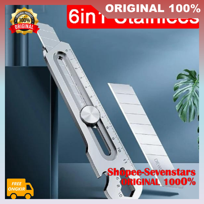 

Cutter Serbaguna Multifungsi 18mm Stainless 6 IN 1 100% ORIGINAL