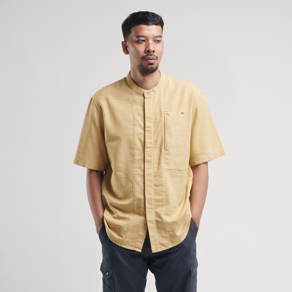 Baju Koko MGEE Original - Baju Koko Kasual Lengan Pendek Original MGEE Azka 065 Mustard