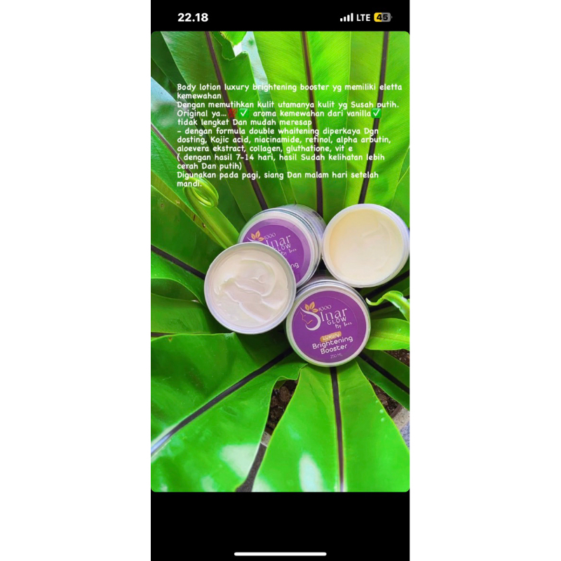 HB lotion luxury brightening booster 1000dinar