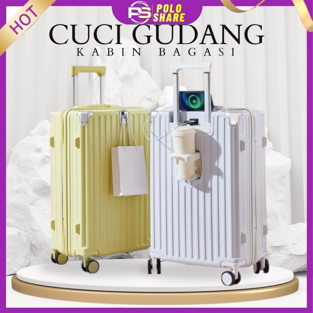 [ CUCIGUDANG ] Koper anti maling Kabin 20 inci & Bagasi 24/28 inci Multifungsi dengan Pengisian daya
