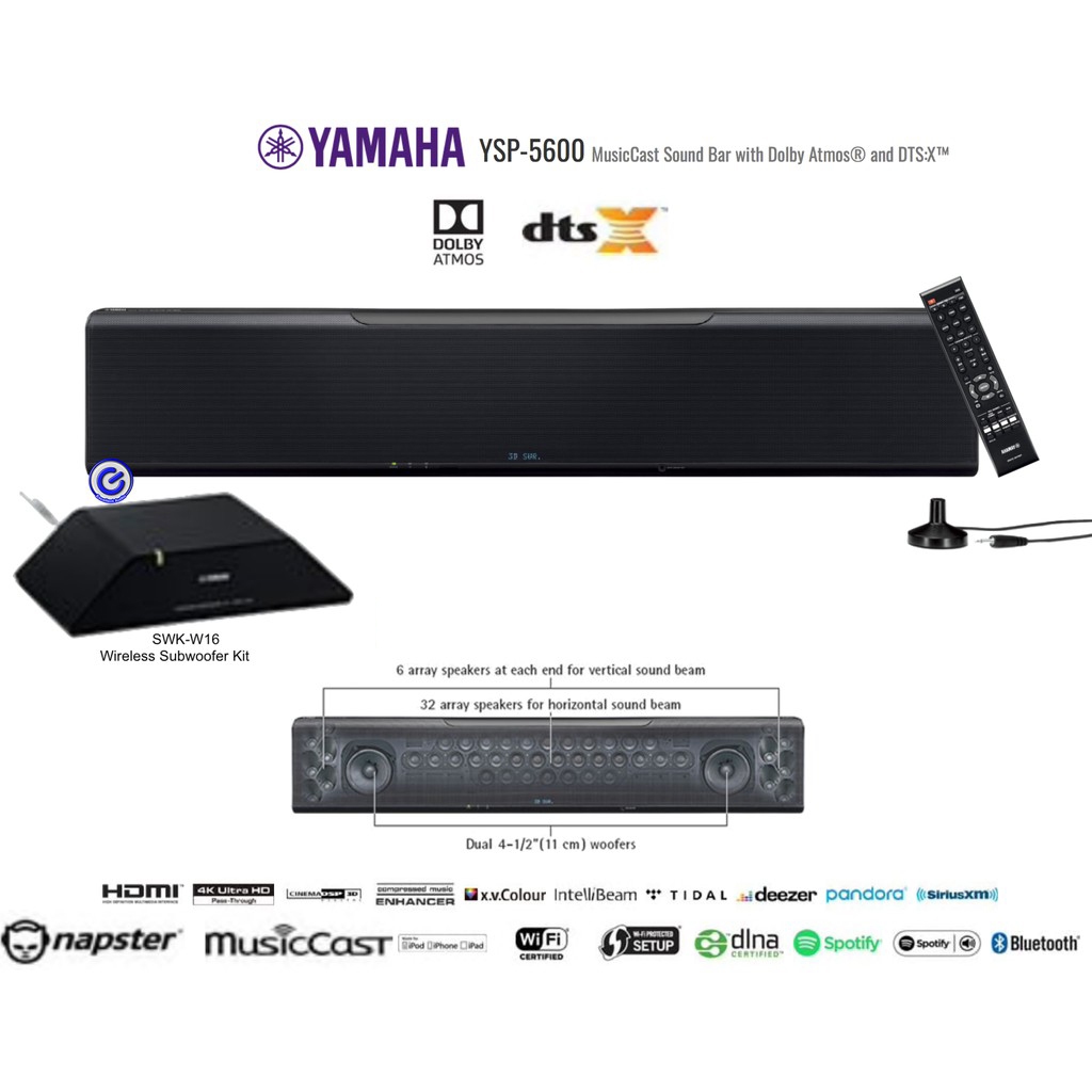 Yamaha YSP5600 YSP 5600 Premium Soundbar with wireless subwoofer kit