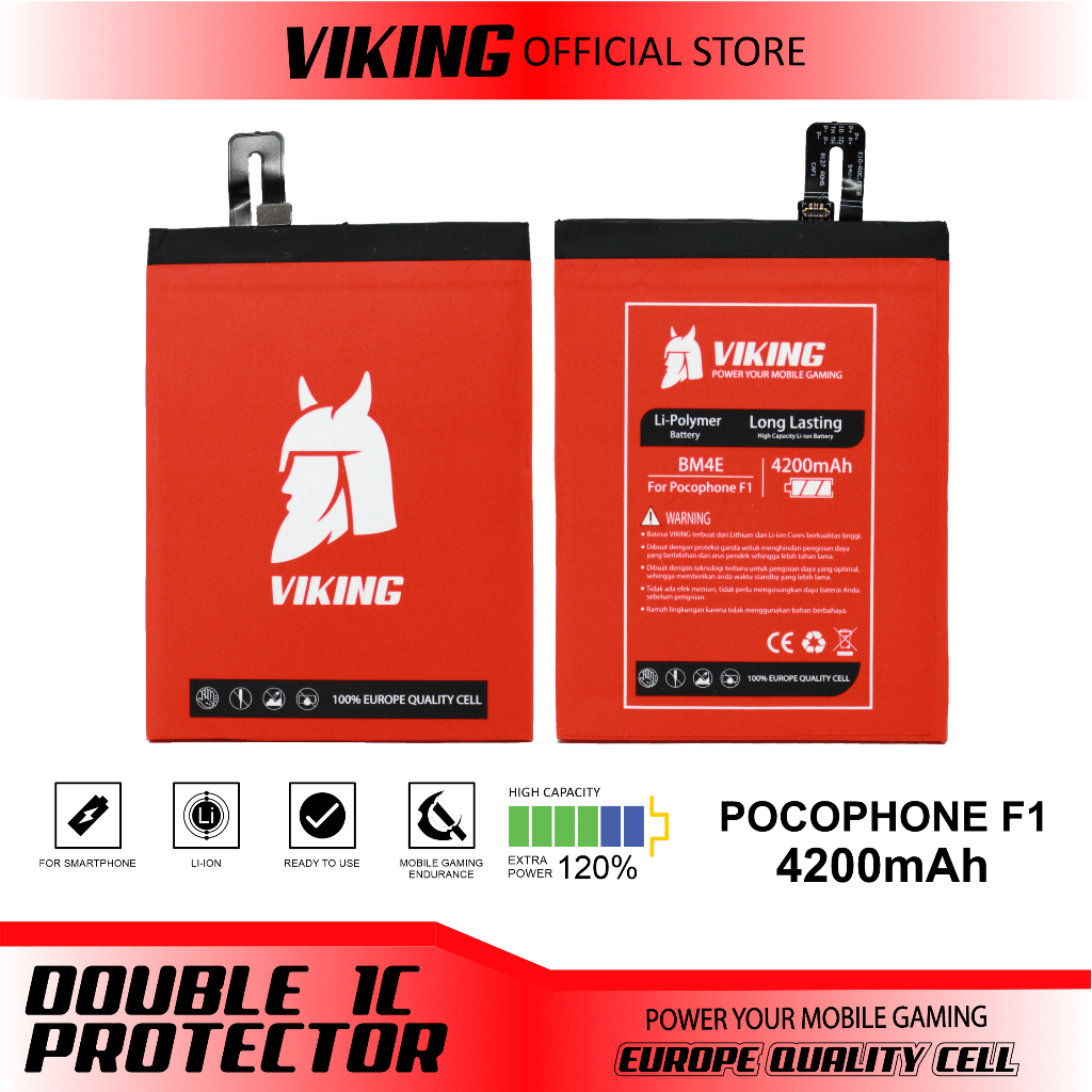 VIKING Baterai Poco F1 BM4E Double Power