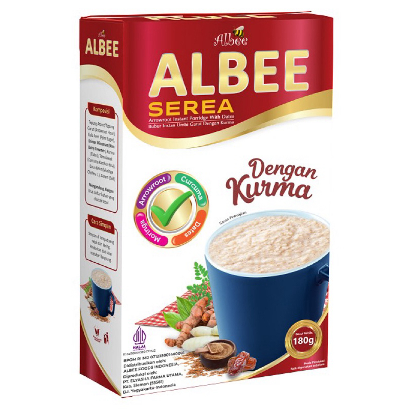 

ALBEE SEREAL Maag Asam Lambung & Gerd Makanan Sarapan Sereal Pati Umbi Garut 180 gram